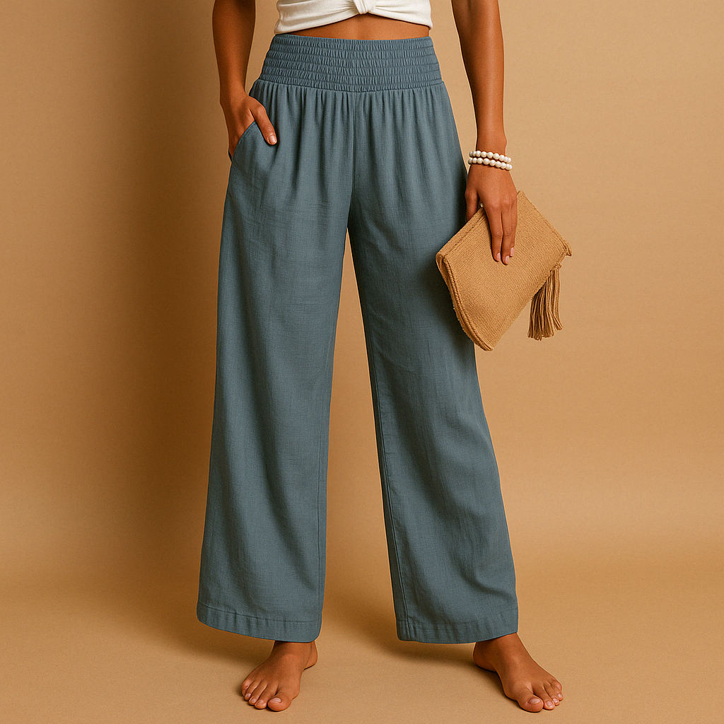 Gwenaëlle | Hoge Taille Wijde Broek En Casual Stijl