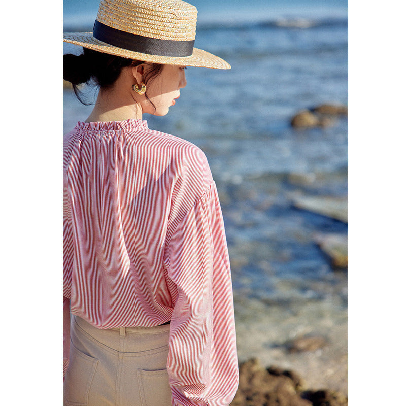 Ginette | Blusa De Rayas Finas – Chic Y Confort Asegurado