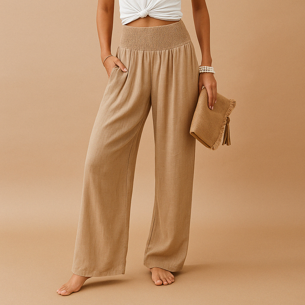 Gwenaëlle | Hoge Taille Wijde Broek En Casual Stijl