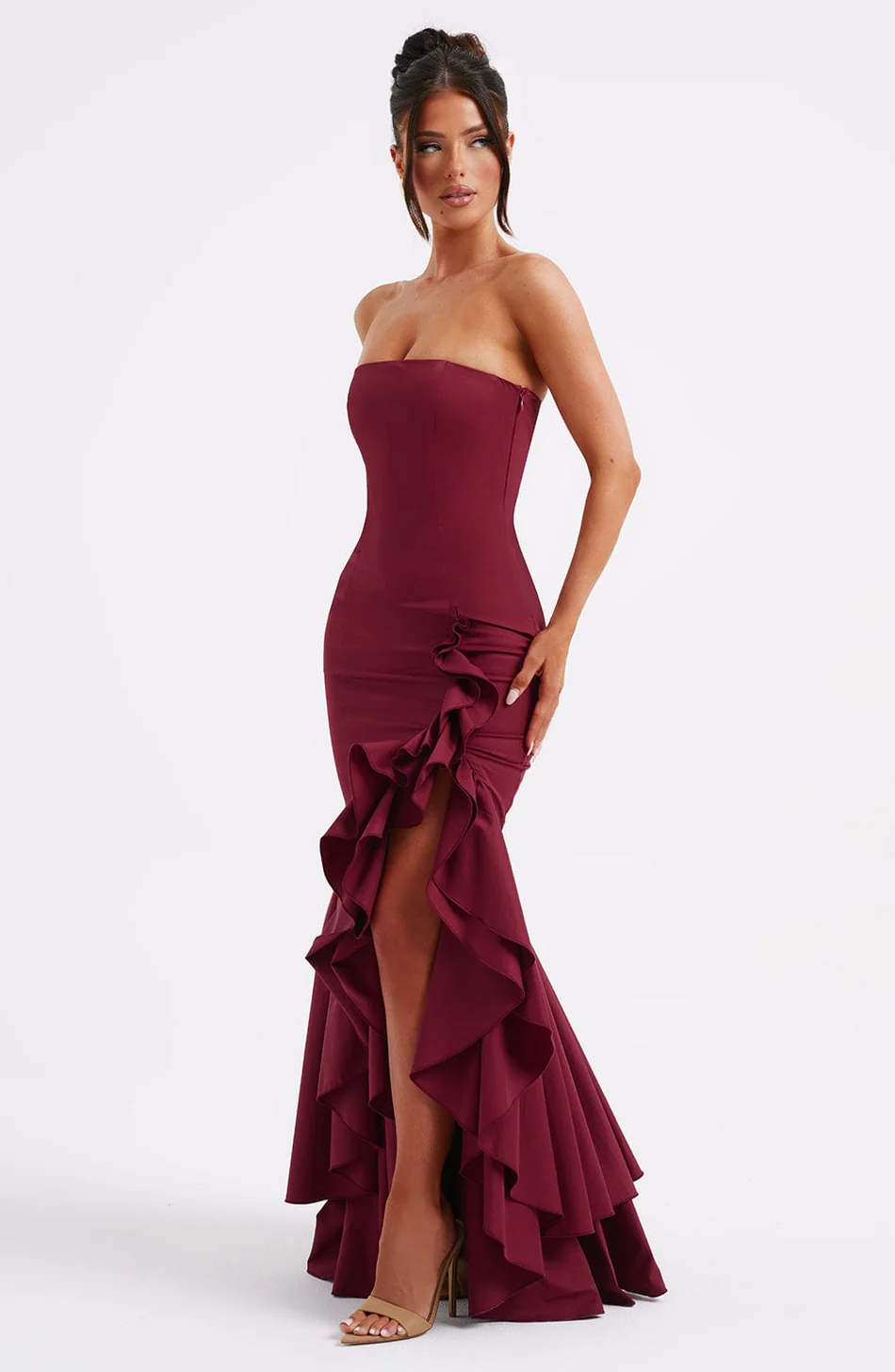 Aurore | Robe Fendue Élégante à Volants