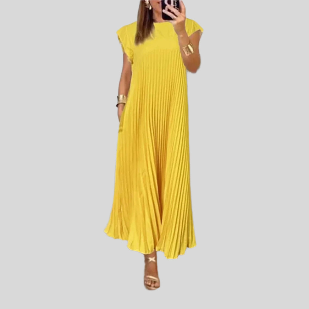 Léna | Elegancka Sukienka Plisowana w Luźnym Stylu