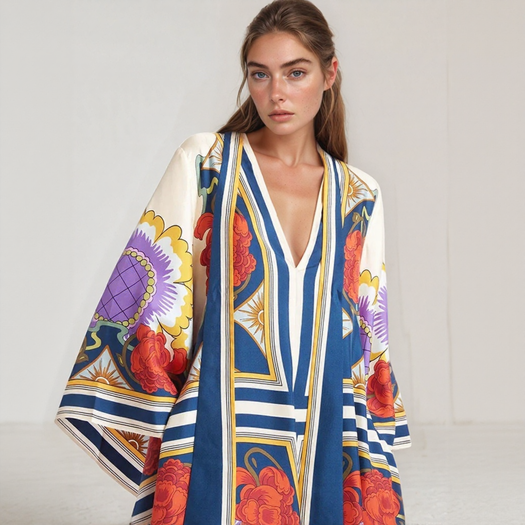 Djamila | Bohemian Maxi Kaftan Dress – Relaxed and Fluid Elegance