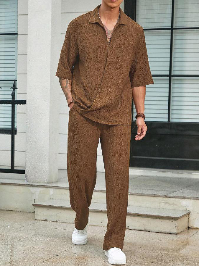 Bakary | Ensemble Tendance Chemise À Manches Courtes Et Pantalon Fluide