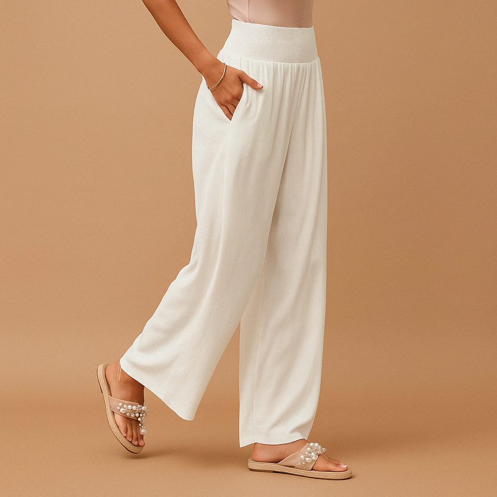 Gwenaëlle | Hoge Taille Wijde Broek En Casual Stijl