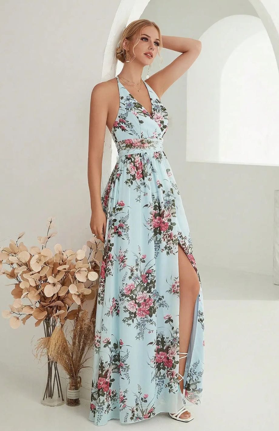 Eva | Elegant Kjole Med Print – Perfekt Til Bryllupper