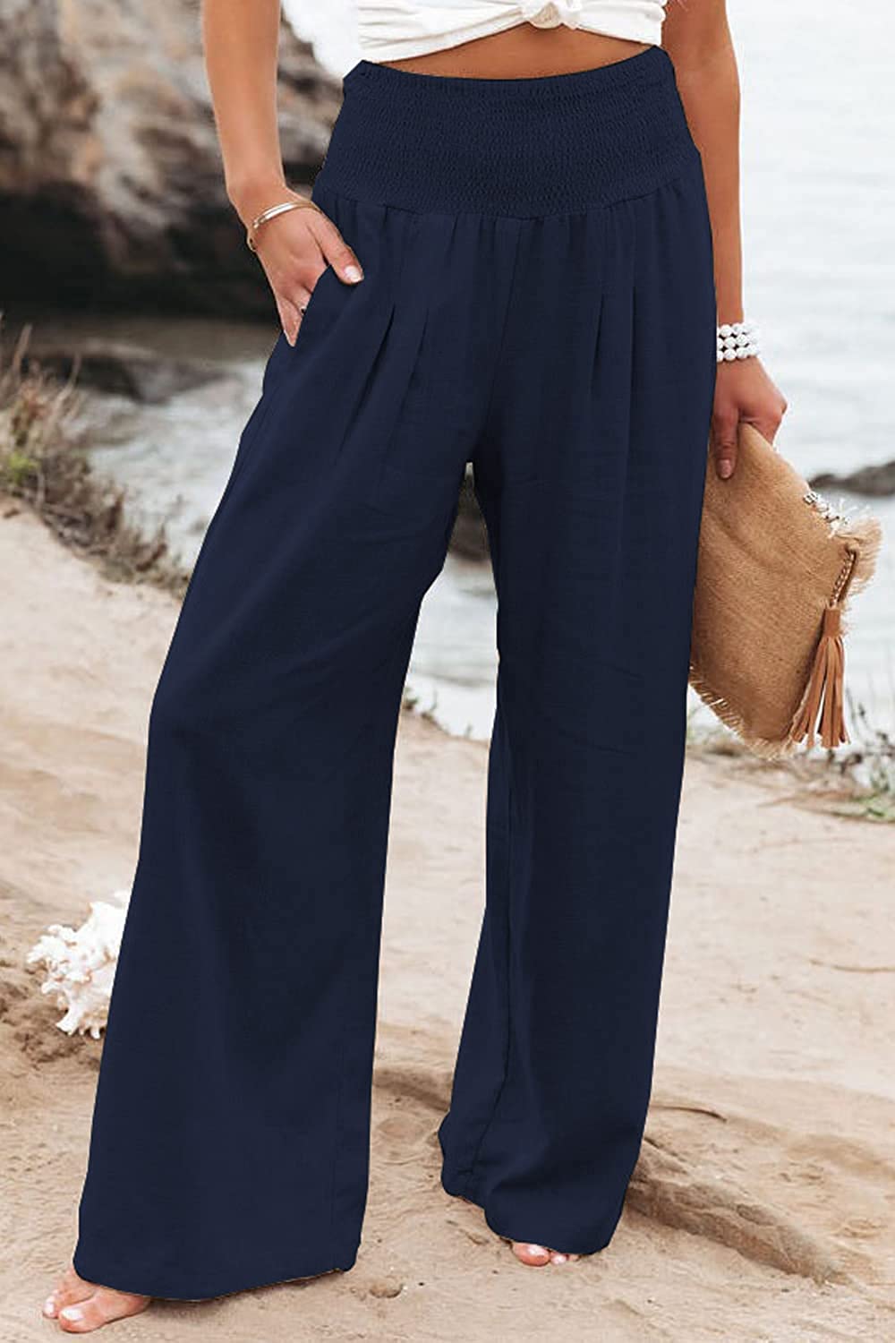 Sandra | Pantalón Palazzo – Cintura Alta y Elegancia Fluida