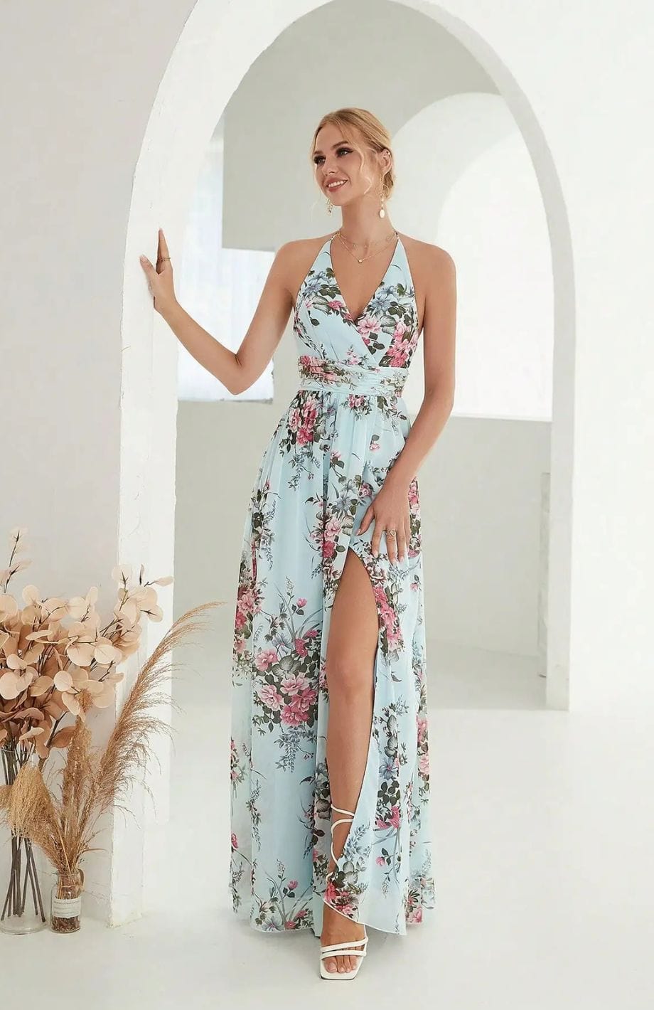 Eva | Elegant Kjole Med Print – Perfekt Til Bryllupper