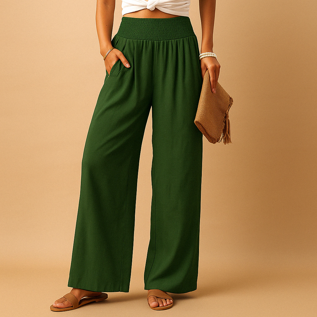 Gwenaëlle | Hoge Taille Wijde Broek En Casual Stijl
