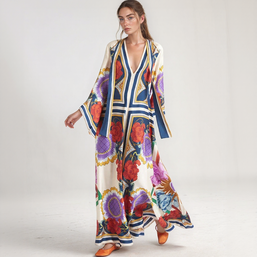 Djamila | Bohemian Maxi Kaftan Dress – Relaxed and Fluid Elegance