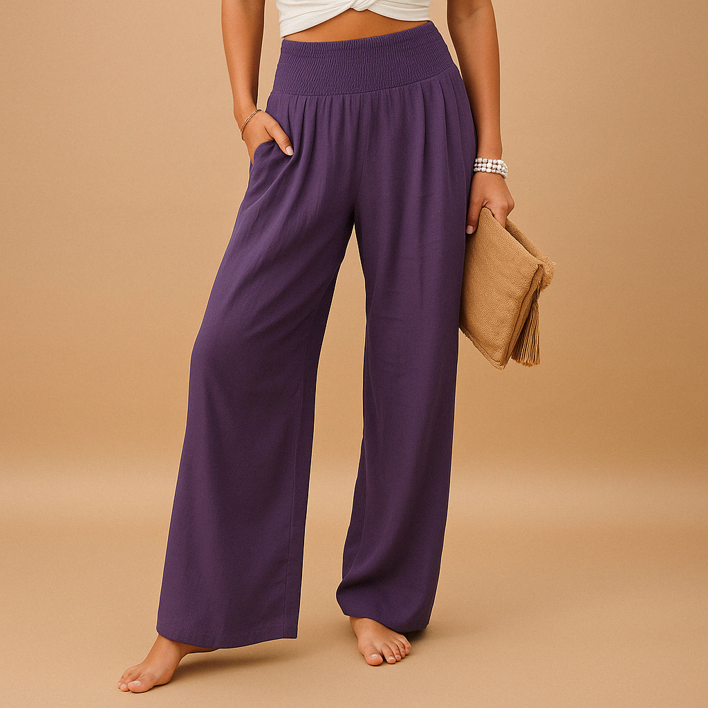 Gwenaëlle | Hoge Taille Wijde Broek En Casual Stijl