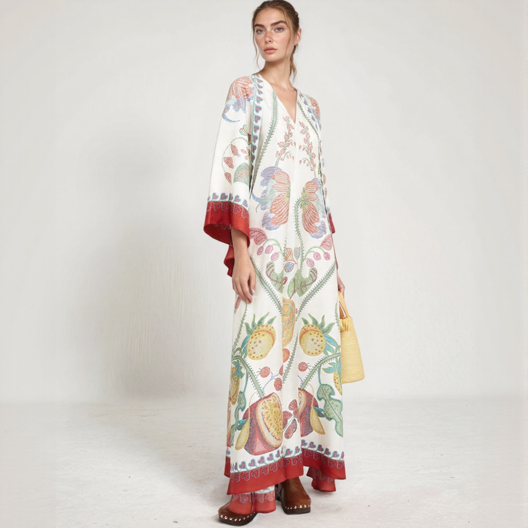 Djamila | Bohemian Maxi Kaftan Dress – Relaxed and Fluid Elegance