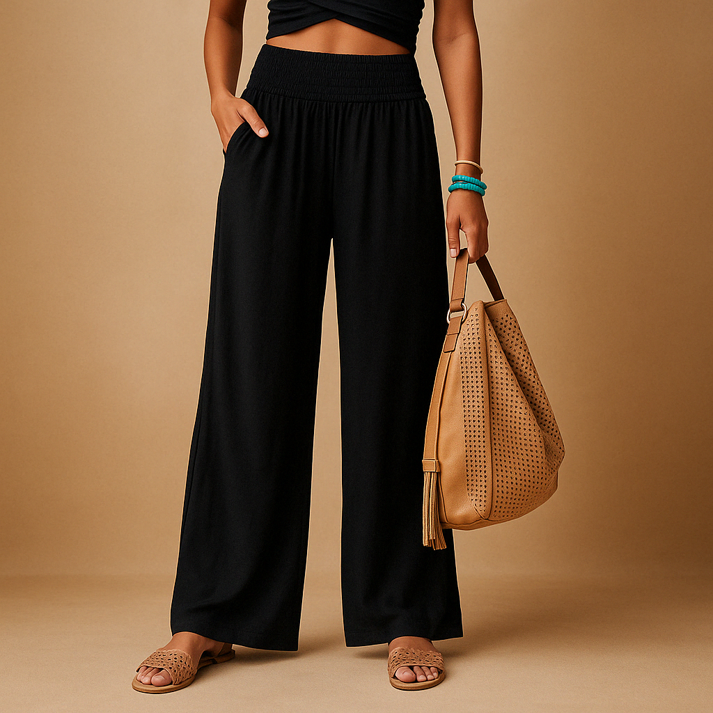 Gwenaëlle | Hoge Taille Wijde Broek En Casual Stijl