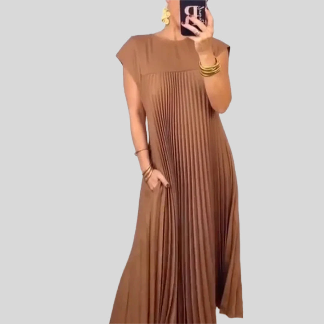 Léna | Elegancka Sukienka Plisowana w Luźnym Stylu