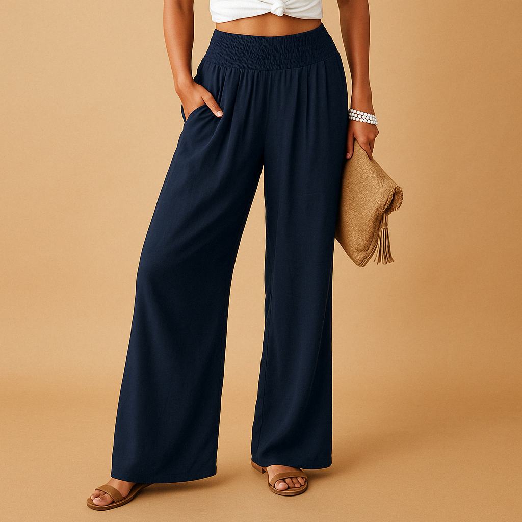Gwenaëlle | Hoge Taille Wijde Broek En Casual Stijl