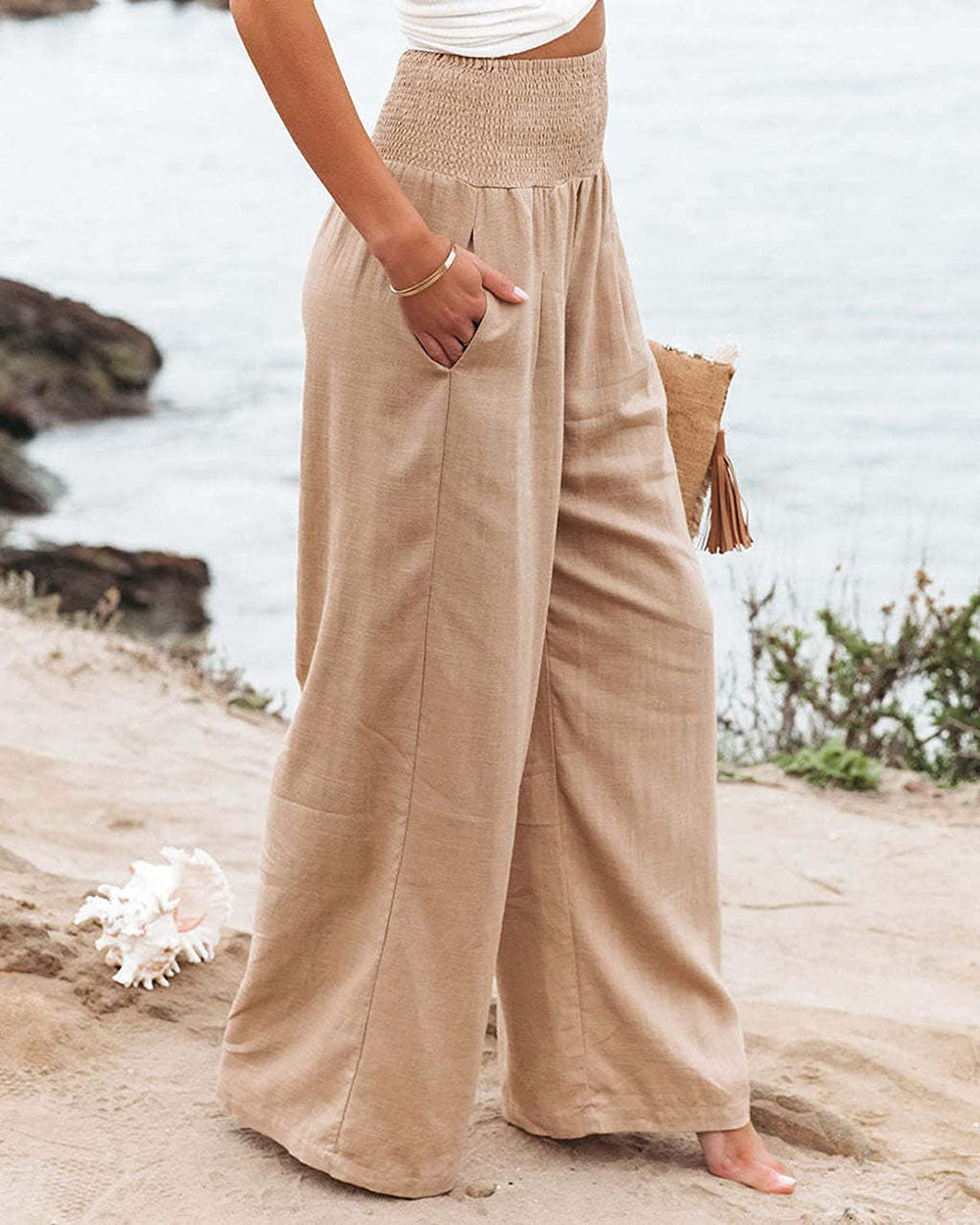 Sandra | Pantalón Palazzo – Cintura Alta y Elegancia Fluida