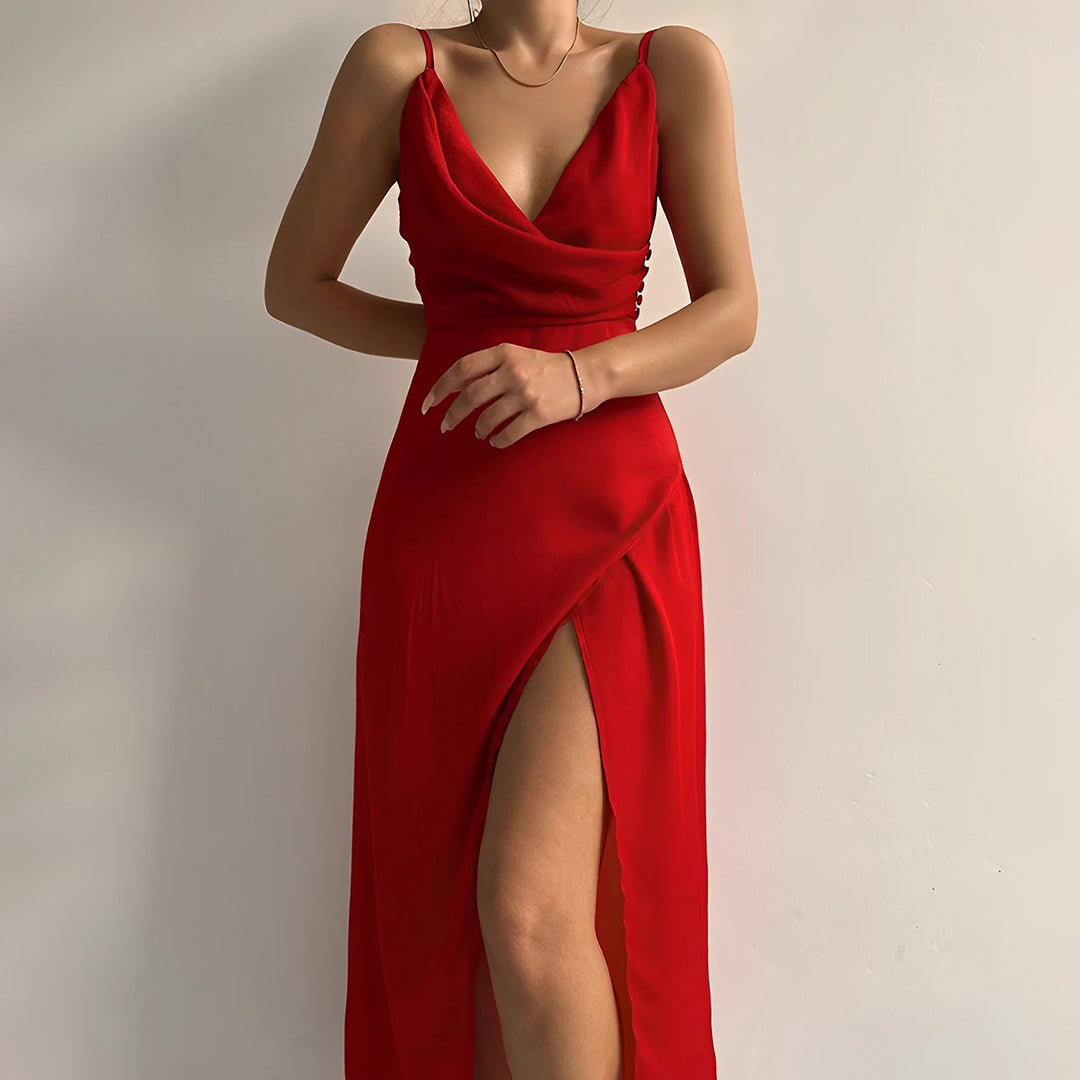 Séraphine | Sukienka Elegancka Na Ramiączkach – Dla Uroku Uwodzicielskiego i Wyrafinowanego 