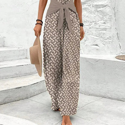 Juliana | Elegant Jumpsuit With Belt And Geometric Print 