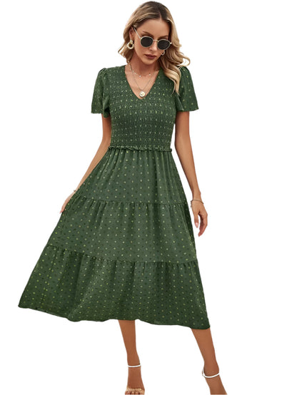 Sophie | Sukienka Boho Chic z Krótkim Rękawem 