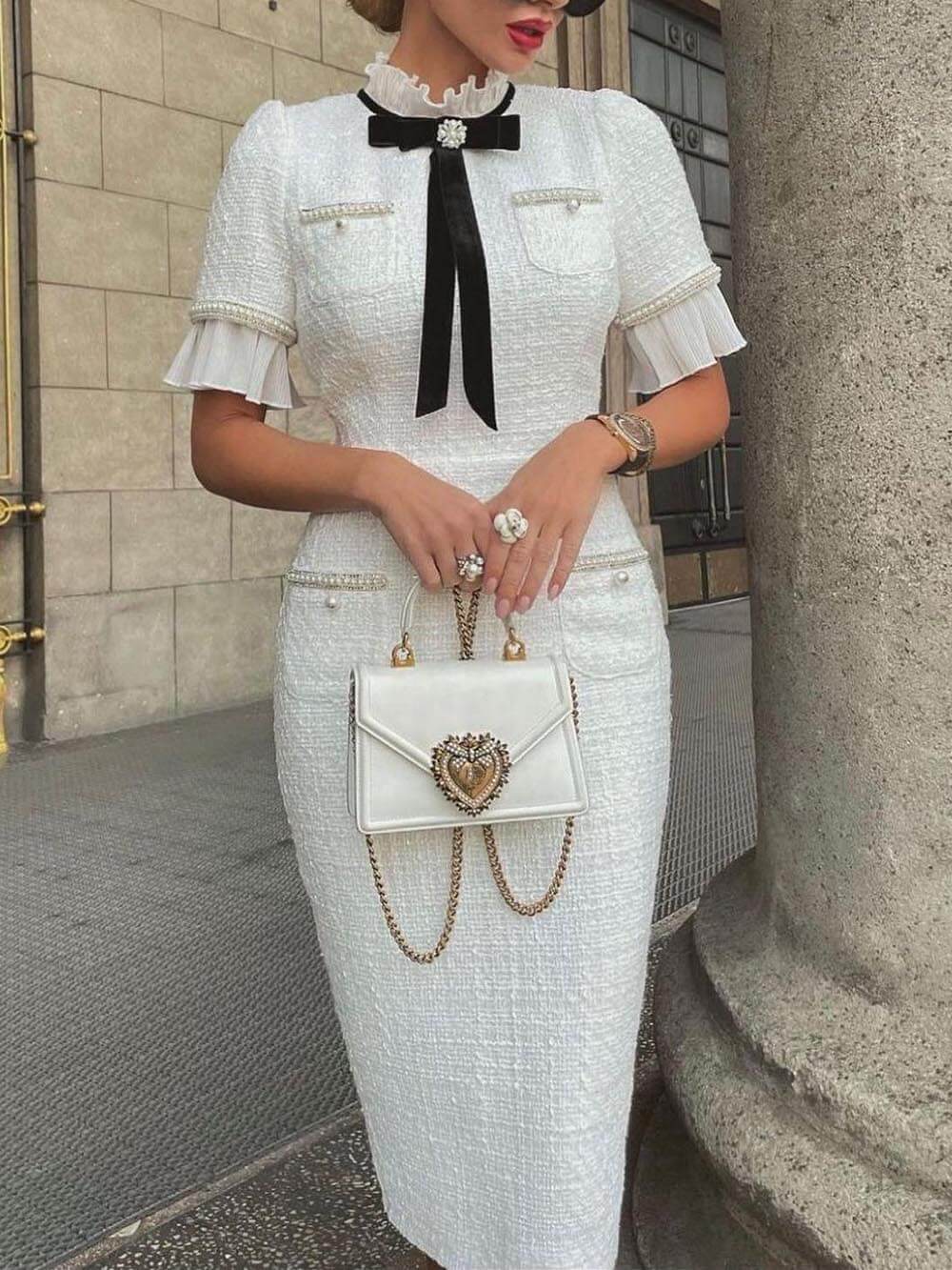 Pascale | Korte Mouwen Jurk – Discrete Elegant 