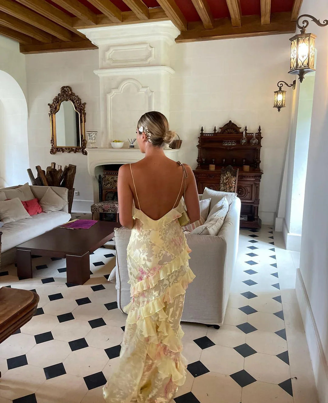 Sophie | Maxi Kjole Med Volanger – Romantisk Elegance Og Lethed 