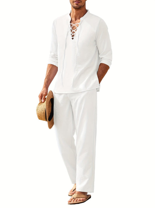 Nicolas | Set Bohème Chic – Top Lacé & Pantalon Fluid 