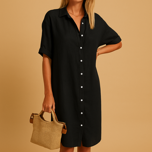 Héloïse | Abito Camicia Lungo a Maniche Corte 