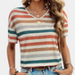 Carine | Tricou cu dungi pentru femei – Multicolor și croi lejer 