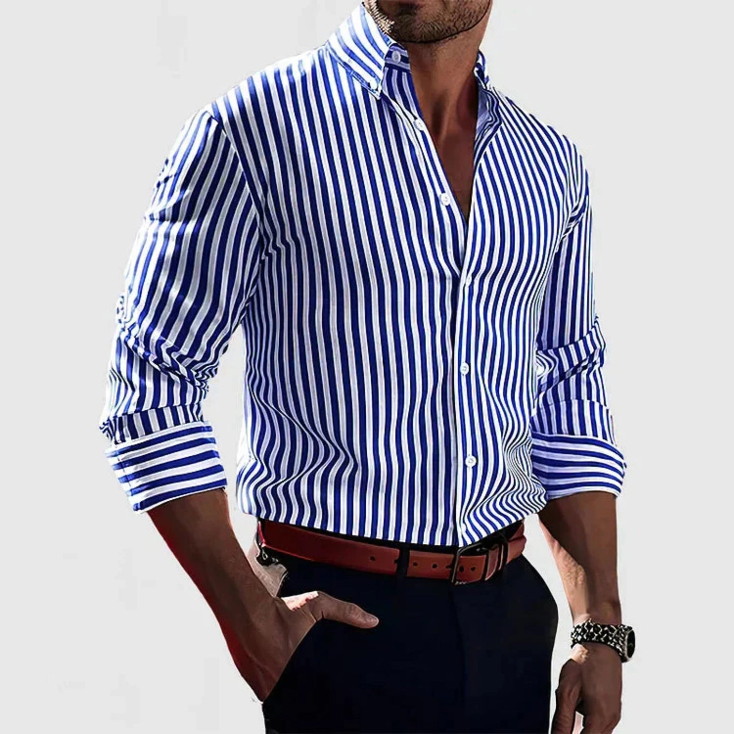 Sylvestre | Camisa Hombre Rayada – Estilo Clásico y Moderno 
