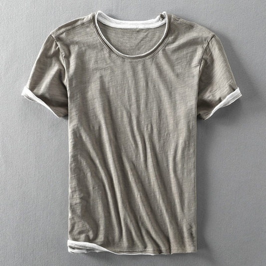 Fabio | T-shirt a Collo Rotondo e Maniche con Orli Visibili 