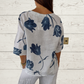 Jeanne | Blusa Floral Elegante – Botonadura Central y Mangas Cortas 