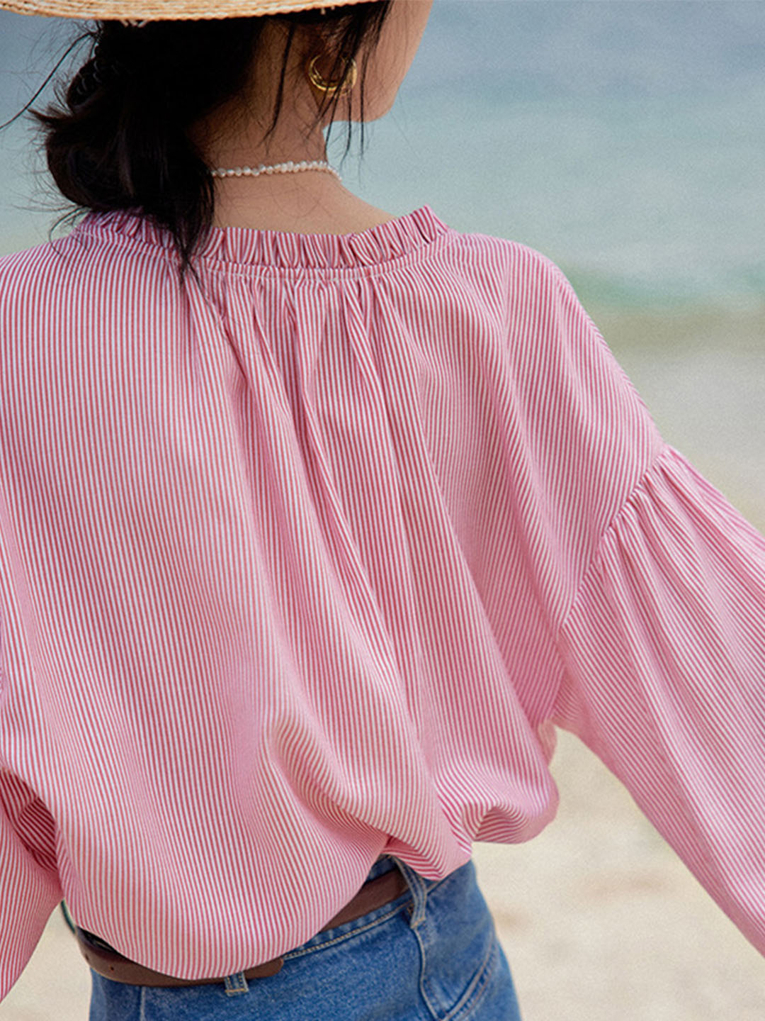 Ginette | Blusa a righe sottili – Chic e comfort assicurato 