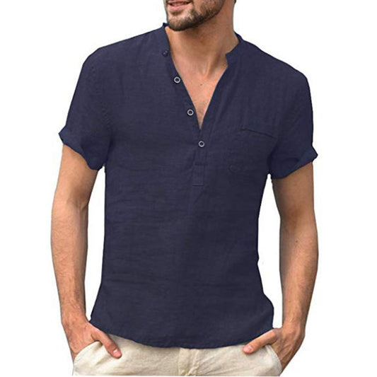 Félix | Camicia Casual con Collo Aperto e Maniche Corte 