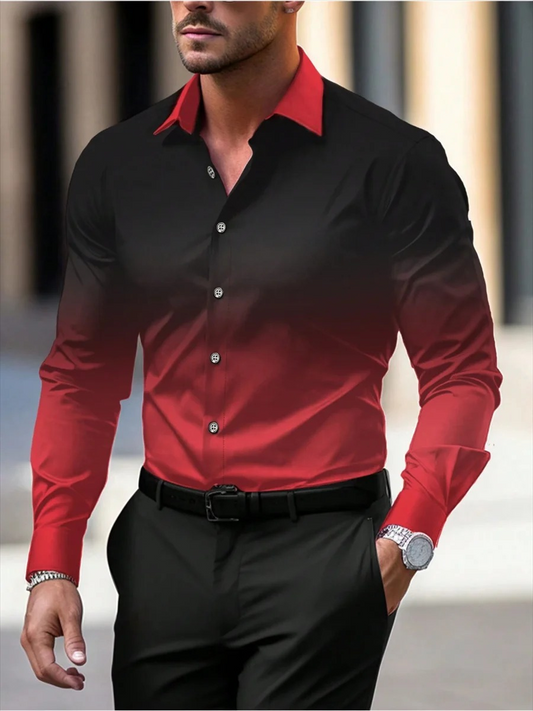 Norbert | Camicia Sfumata Elegante A Maniche Lunghe 