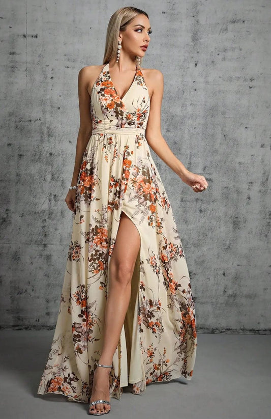 Eva | Elegant Kjole Med Print – Perfekt Til Bryllupper 