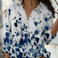 Claire | Bluse Chic – Druck Blau und Luftige Silhouette 