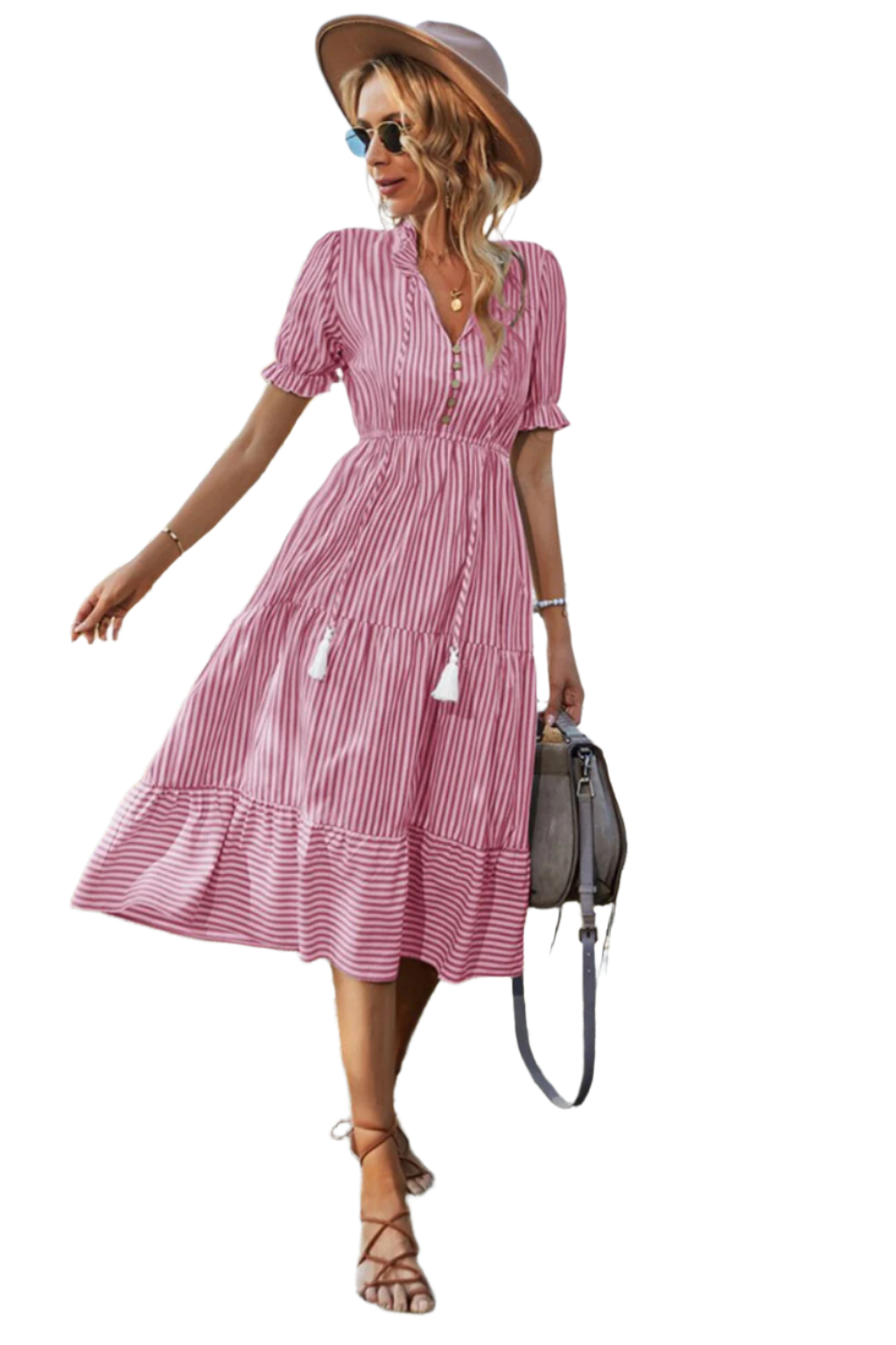 Freja | Chic Boho Kleid mit Streifen 