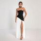 Janine | Long Corset Dress – Sculpted Elegance and Bold Slit 