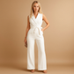 Lamia | Elegante Jumpsuit met Strikceintuur en V-hals 