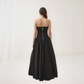 Anita | Vestido Largo Evase – Escote Recto y Dobladillo Voluminoso 