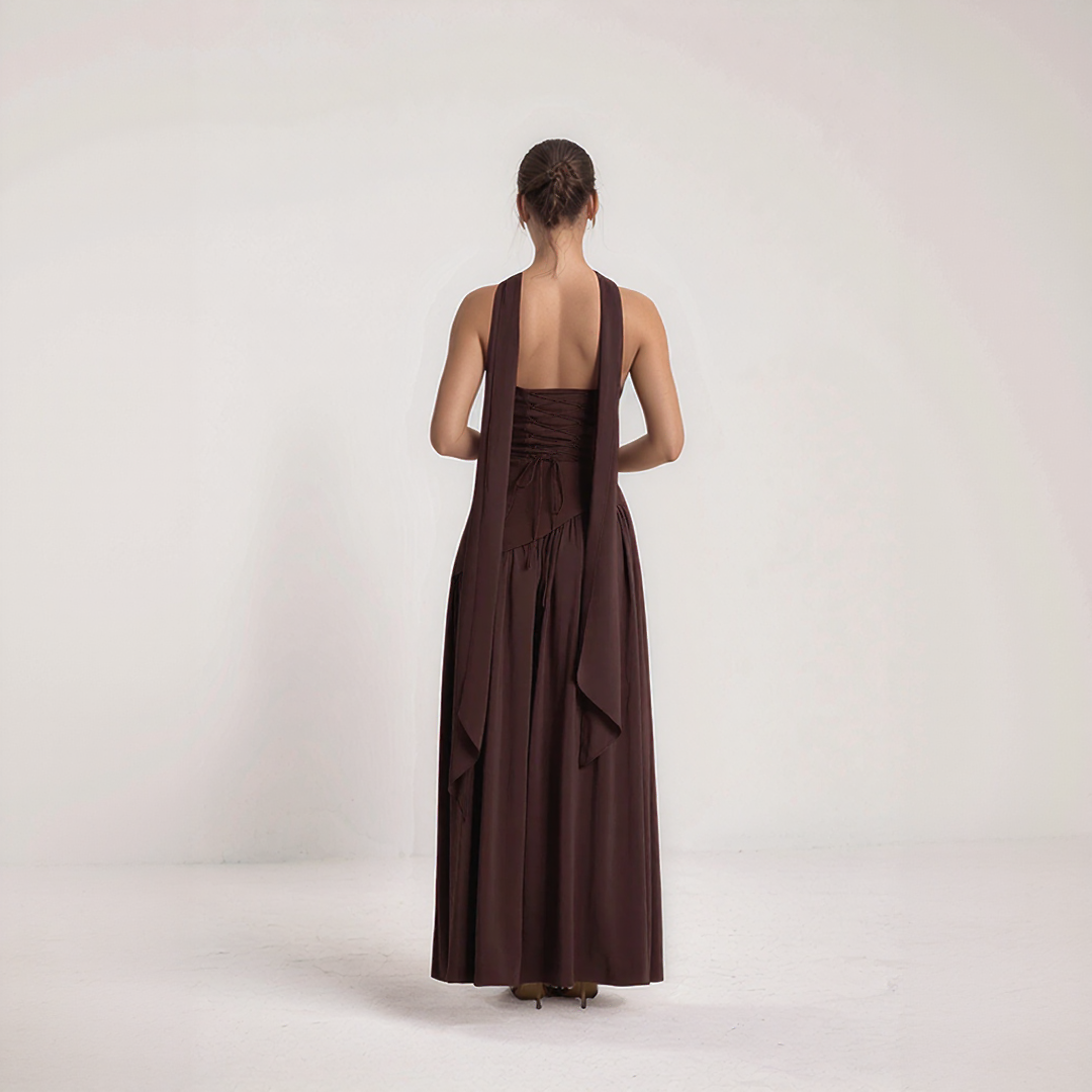 Janine | Long Corset Dress – Sculpted Elegance and Bold Slit 