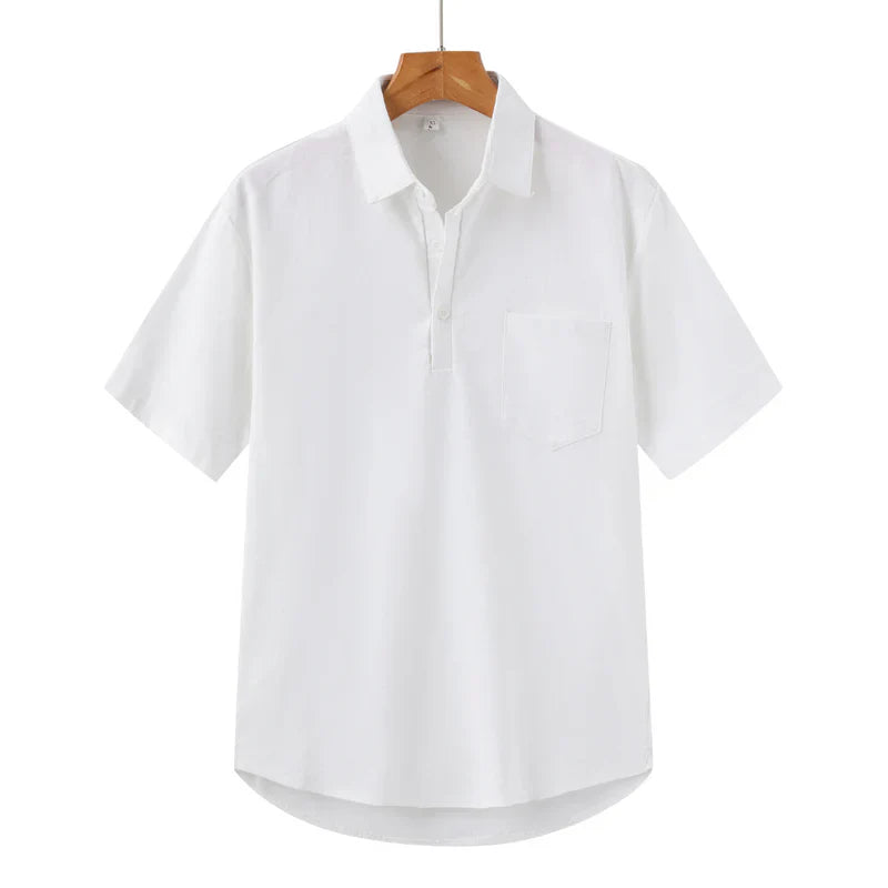 Joris | T-shirt a maniche corte con col aperto e mezza bottonatura 