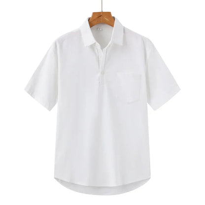 Joris | T-shirt a maniche corte con col aperto e mezza bottonatura 