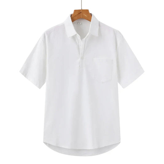 Joris | T-shirt a maniche corte con col aperto e mezza bottonatura 