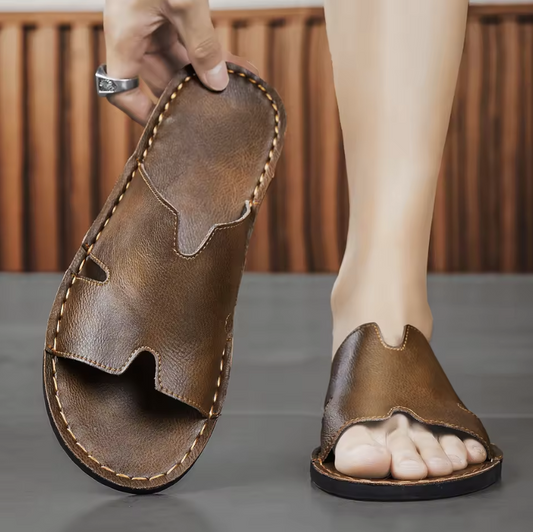 Lucas|Sandalias de Cuero Confortables para Caminatas Ligeras Aseguradas 